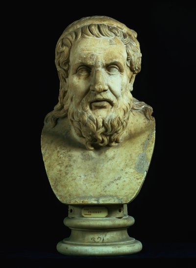 Portrætbuste muligvis af enten Hesiod (8. århundrede f.Kr.) eller Homer (8. århundrede f.Kr.), kopi af græsk original fra det 5. århundrede f.Kr. (marmor) af Hippolyte Lalaise Devéria