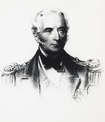 Portræt af Edward Hobart Seymour (1840-1929), admiral for den allierede flåde involveret i sammenstød med bokserne i Kina, tegning af Georg Carl Heinrich Dollmann