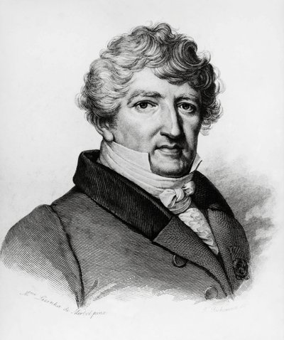 Portræt af Georges Leopold Chretien Frederic Dagobert Cuvier (1769-1832), fransk biolog, kobberstik af William Walcutt