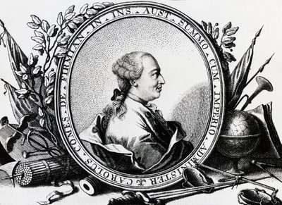 Portræt af Karl Joseph von Firmian (1716-1782), østrigsk politiker, gravering af William Walcutt