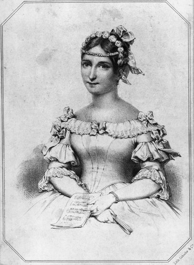 Portræt af Laura Cinti-Damoreau (1801-1863), fransk sopran, litograf af William Walcutt