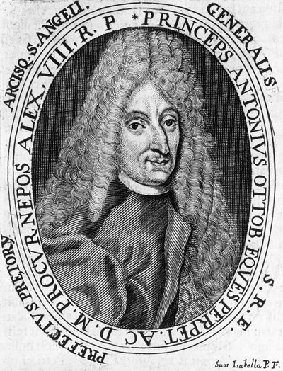 Portræt af prins Antonio Ottoboni (1646-1710), general for den pavelige hær, gravering af William Walcutt