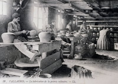 Postkort med keramik til Vallauris service, ca 1900, Frankrig af William Walcutt
