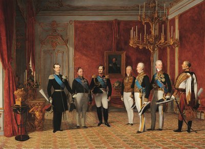 Modtagelse af storhertug Alexander Nikolayevich af prins Metternich i Wiener Hofburg i 1839 af Фердинанд Георг Вальдмюллер