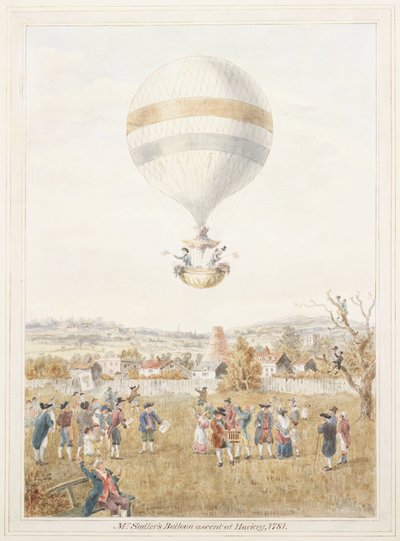 Sadlers ballonopstigning fra Hackney af Frederick (attr. to) Barnard