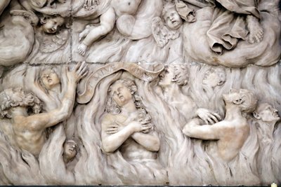 Santa Maria delle Vigne basilikaen. Den sidste dom, helvede. Skulptur. Genova. Italien. af . .