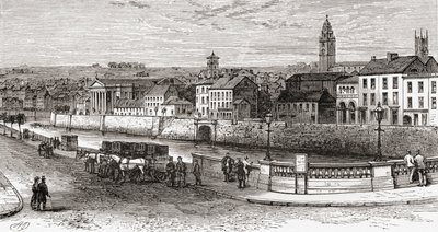 Shandon ved floden Lee, County Cork, Irland i slutningen af det 19. århundrede, fra Our Own Country udgivet 1898 af Ferdinand Georg Waldmuller