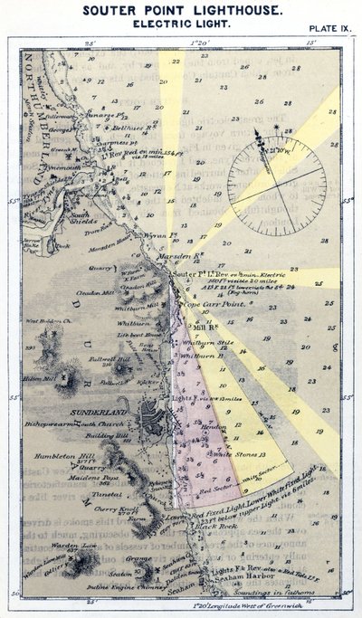 "Souter Point Fyrtårn af Frederick (attr. to) Barnard