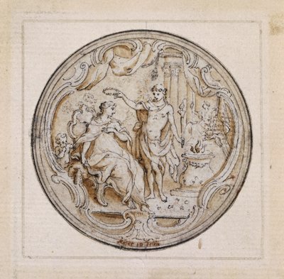 Undersøgelse af ornamental design til urkasse, By Moser, England af William Walcutt