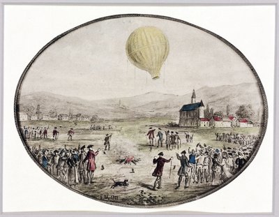 Den første offentlige ballonopstigning, 5. juni 1783 af Frederick (attr. to) Barnard