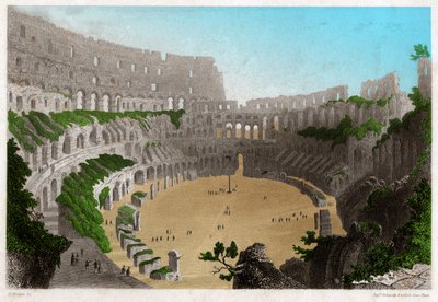 Ruinerne af Colisee i Rom. ca. 1840 (gravering) af . .