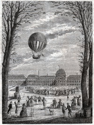 Fyld ballonen. Ballonflyvning. af Frederick (attr. to) Barnard