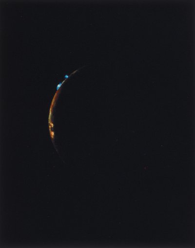 Vulkaner på kanten af Io, en af Jupiters måner af Ferdinand Georg Waldmuller