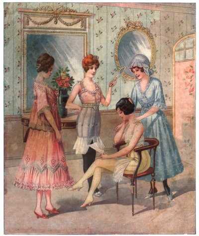 Kvinder i undertøj, ca. 1910-1920 af . .