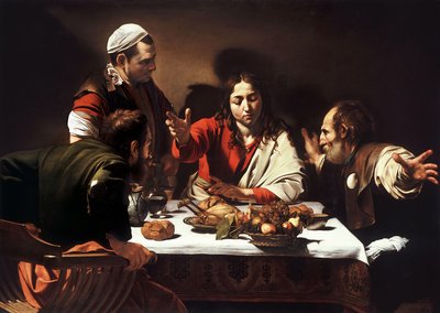 Aftensmad i Emmaus af Michelangelo Merisi da  Caravaggio
