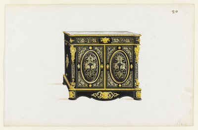 Design til et kabinet i Boulle -stil af Pagny