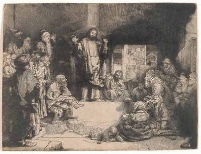 Kristus prædiker (La Petite Tombe) af Rembrandt van Rijn