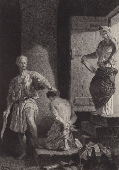 Johannes Døberens halshugning af after Albert Robida