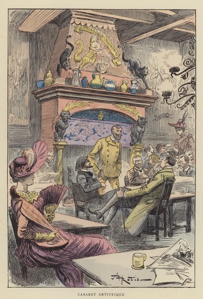 Kunstnerisk kabaret af after Albert Robida