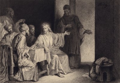 Kristus helbreder den mand, der er plaget af vatter af after Albert Robida