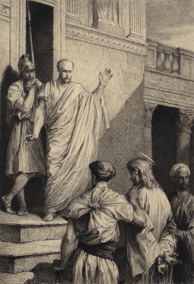 Jesus foran Pilatus af after Albert Robida