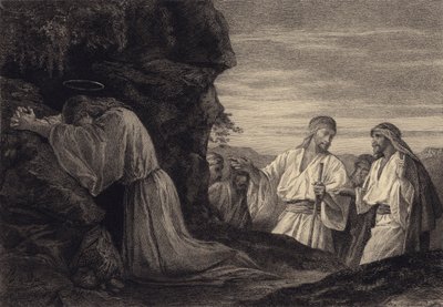 Jesus i bøn af after Albert Robida