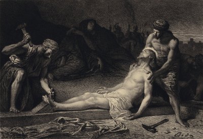 Jesus naglet til korset af after Albert Robida