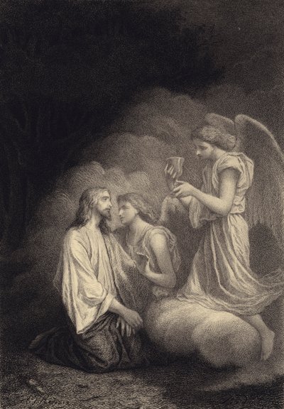 Jesus på Oliebjerget af after Albert Robida