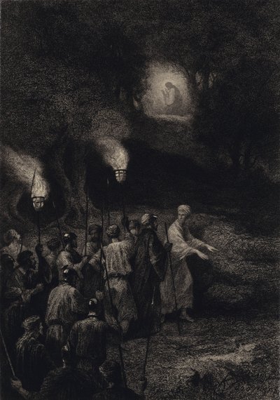 Judas forråder Jesus af after Albert Robida