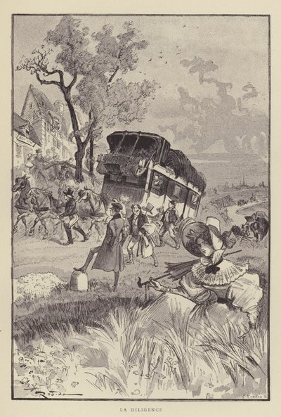 Diligence af after Albert Robida