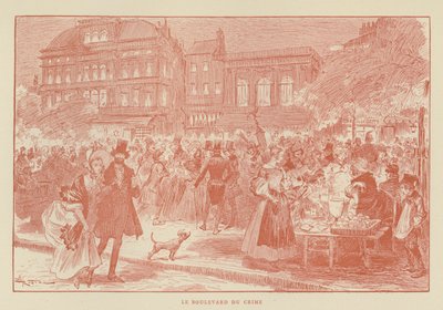 Kriminalitetens boulevard af after Albert Robida