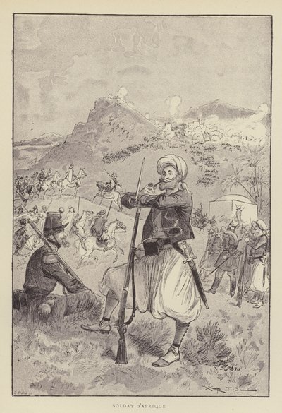 afrikansk soldat af after Albert Robida