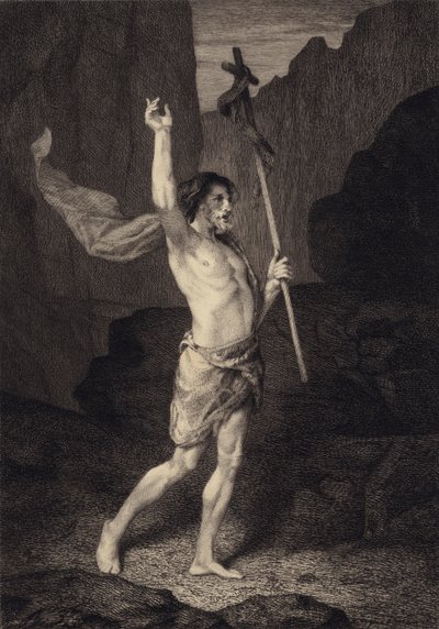 Johannes i ørkenen af after Albert Robida
