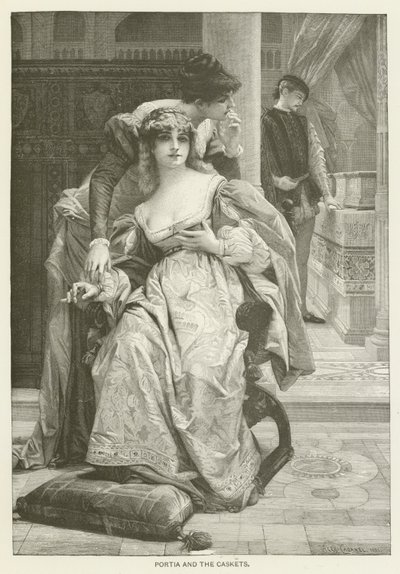 Portia og kisterne af after Alexandre Cabanel