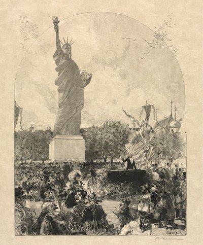 Liberty Enlightening the World, tilbudt til byen Paris af amerikanerne af after Auguste Louis Lepère