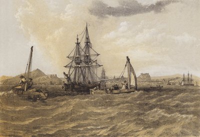 Edinburgh fra Frith of Forth (chromolitho) af after C. Stanfield