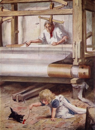 Silas Marner ved sin væv af after Charles Edmund Brock