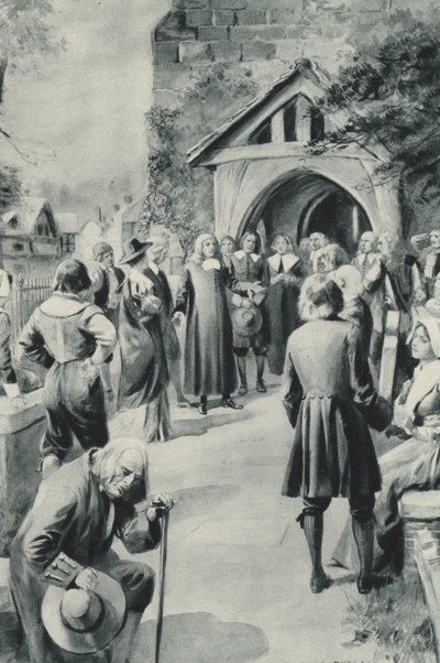 Befolkningen i Eyam i Derbyshire beslutter sig for at lukke deres pestramte landsby ude fra verden af after Charles Mills Sheldon