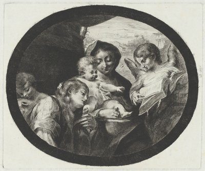 Jomfruen og barnet med engle af after Correggio Vivant Denon