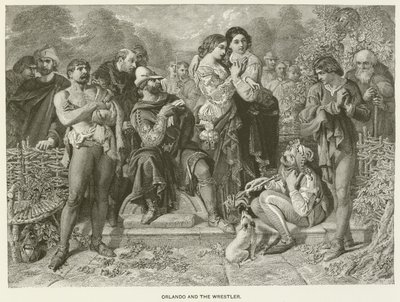 Orlando og wrestleren af after Daniel Maclise
