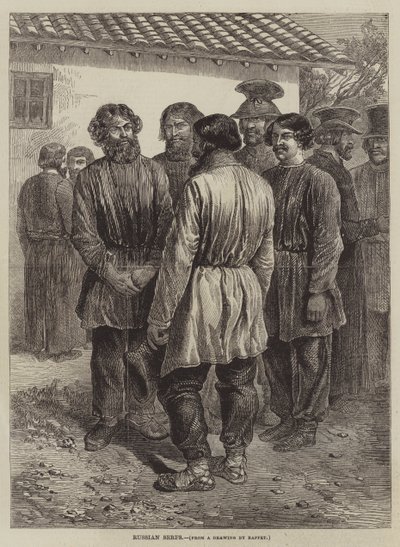 Russiske livegne af after Denis Auguste Marie Raffet