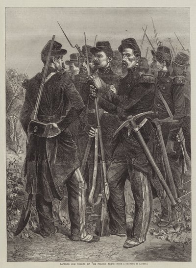 Sappere og minearbejdere fra den franske hær af after Denis Auguste Marie Raffet
