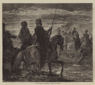 Tyrkisk kavaleri, der begiver sig over en flod af after Edmond Morin