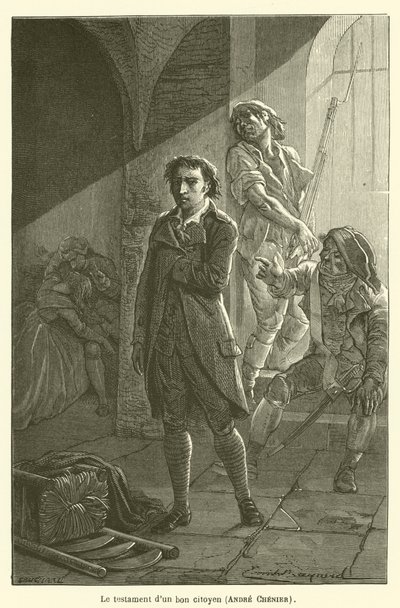 En god borgers vilje, Andre Chenier af after Emile Antoine Bayard