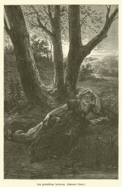 De første læsninger, George Sand af after Emile Antoine Bayard