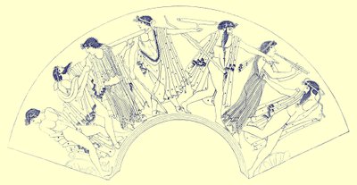 Revel af Brygos, illustration fra græske vasemalerier af J. E. Harrison og D. S. MacColl, udgivet 1894 (digitalt forbedret billede) af after English School