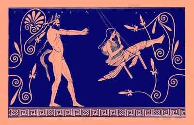 Silen swinging maiden, illustration fra græske vasemalerier af J. E. Harrison og D. S. MacColl, udgivet 1894 (digitalt forbedret billede) af after English School