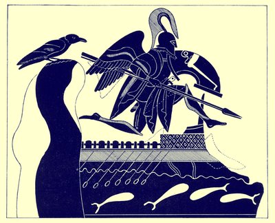 The Ghost of Patroklos, illustration fra græske vasemalerier af J. E. Harrison og D. S. MacColl, udgivet 1894 (digitalt forbedret billede) af after English School