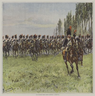 Hestegrenaderernes angreb af after Felicien baron de Myrbach-Rheinfeld
