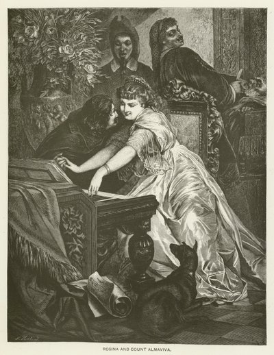 Rosina og grev Almaviva af after Ferdinand Keller